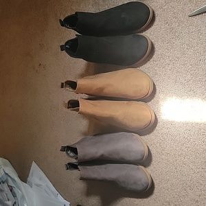 Three pairs of ankle boots